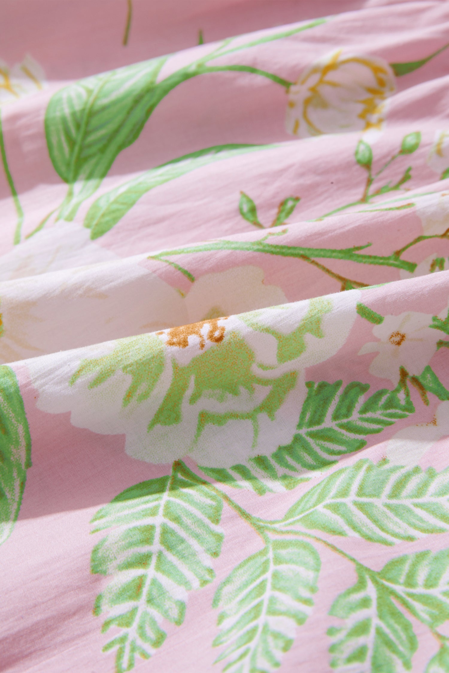 Pink Floral Print Short Puff Sleeve High Waist Tiered Maxi Dress
