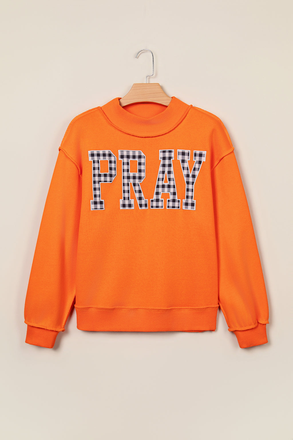 Gray PRAY Polka Dot Embroidered Mock Neck Sweatshirt